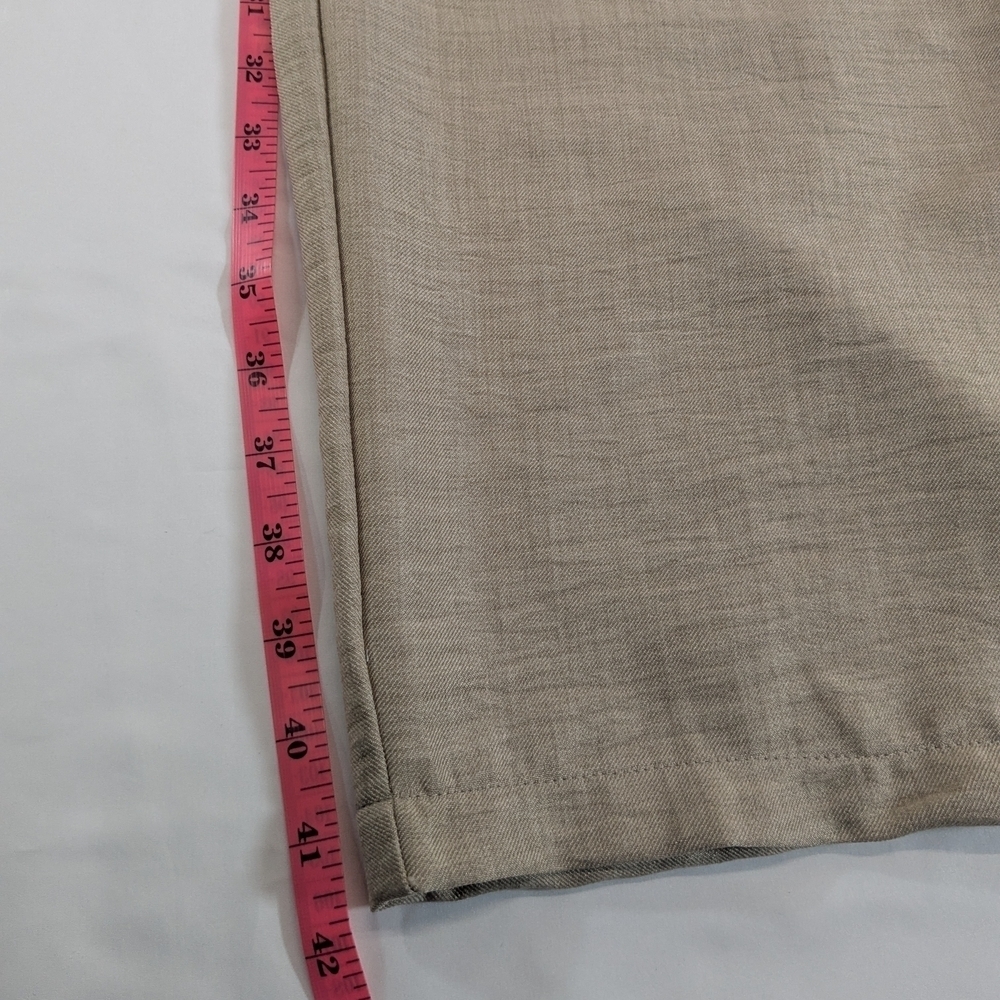 Monteau Los Angeles Pleated Beige Wide-Leg Pants Size Large - Picture 8 of 11